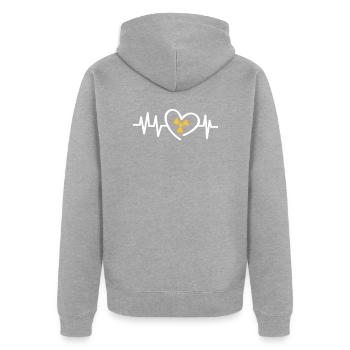 Radiology Radiologist Röntgen Rad Tech Gift - Unisex Premium Organic Zip Hoodie - heather grey - Back - Nico (187cm)