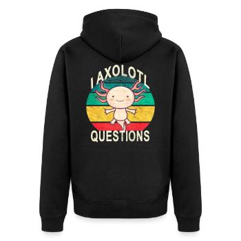 Axolotl. I Axolotl Questions. Drôle d’Axolotl - Veste à capuche bio Premium Unisexe - noir - Dos - Nico (187cm)