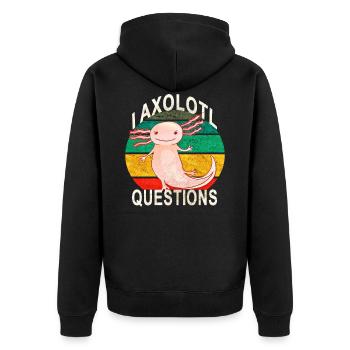Axolotl. I Axolotl Questions. Drôle d’Axolotl - Veste à capuche bio Premium Unisexe - noir - Dos - Nico (187cm)