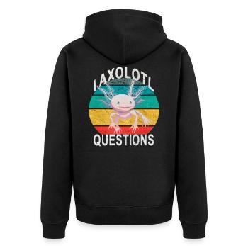 Axolotl. I Axolotl Questions. Drôle d’Axolotl - Veste à capuche bio Premium Unisexe - noir - Dos - Nico (187cm)