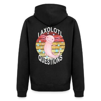 Axolotl. I Axolotl Questions. Drôle d’Axolotl - Veste à capuche bio Premium Unisexe - noir - Dos - Nico (187cm)
