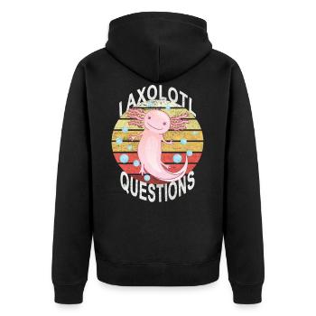 Axolotl. I Axolotl Questions. Drôle d’Axolotl - Veste à capuche bio Premium Unisexe - noir - Dos - Nico (187cm)