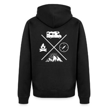 camping motorhome campfire compass camping - Veste à capuche bio Premium Unisexe - noir - Dos - Nico (187cm)