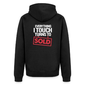 Real Estate Agent Real Estate Agent Gift - Unisex Premium Organic Zip Hoodie - black - Back - Nico (187cm)