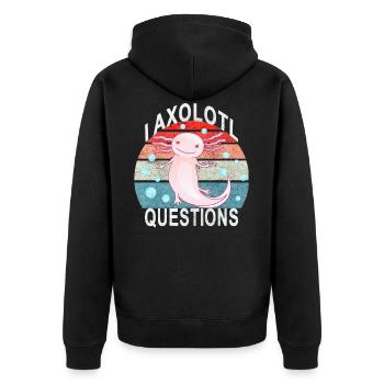 Axolotl. I Axolotl Questions. Drôle d’Axolotl - Veste à capuche bio Premium Unisexe - noir - Dos - Nico (187cm)