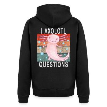 Axolotl. I Axolotl Questions. Drôle d’Axolotl - Veste à capuche bio Premium Unisexe - noir - Dos - Nico (187cm)