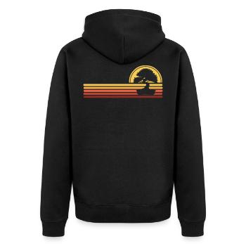 Bonsai - Unisex Premium Bio Zip Hoodie - Schwarz - Hinten - Nico (187cm)