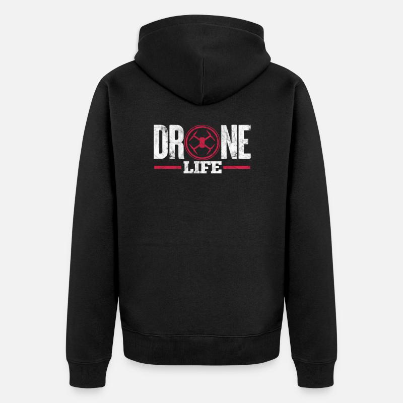 Drone - Veste à capuche bio Premium Unisexe - noir