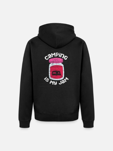 Camping - Unisex Premium Organic Zip Hoodie - black