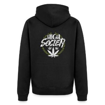 Cannabis - Veste à capuche bio Premium Unisexe - noir - Dos - Nico (187cm)