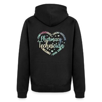 Pharmacie pharmacie pharmacienne cadeau - Veste à capuche bio Premium Unisexe - noir - Dos - Nico (187cm)