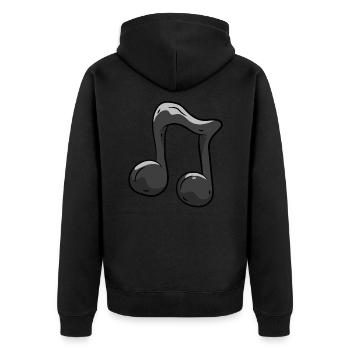 Musik Note - Unisex Premium Bio Zip Hoodie - Schwarz - Hinten - Nico (187cm)