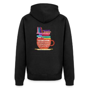 Lire - Veste à capuche bio Premium Unisexe - noir - Dos - Nico (187cm)