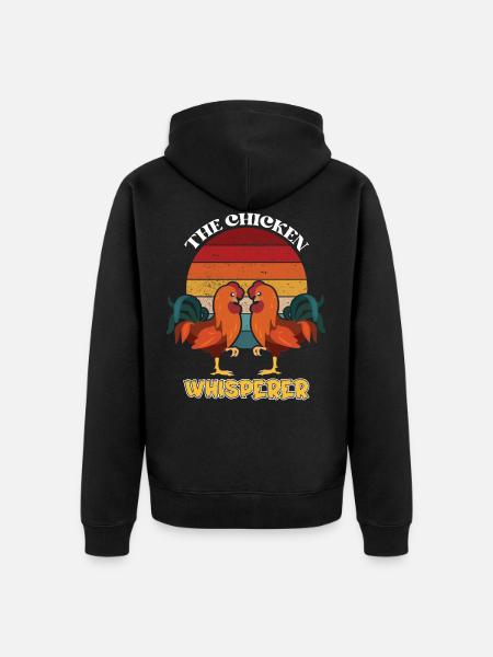 THE CHICKEN WHISPERER - Unisex Premium Organic Zip Hoodie - black
