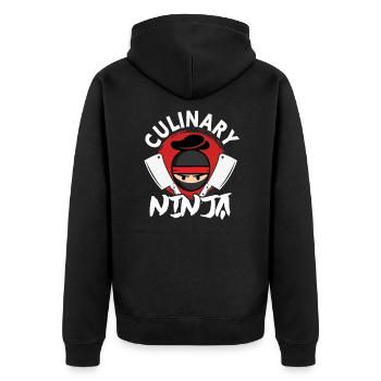 Chef Ninja Cooking Kitchen Food Chef Gift - Unisex Premium Organic Zip Hoodie - black - Back - Nico (187cm)