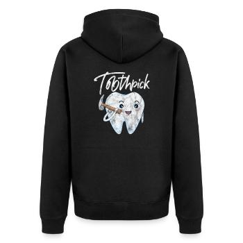 Zahnarzt - Unisex Premium Bio Zip Hoodie - Schwarz - Hinten - Nico (187cm)