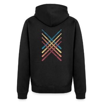 Percussion - Unisex Premium Organic Zip Hoodie - black - Back - Nico (187cm)