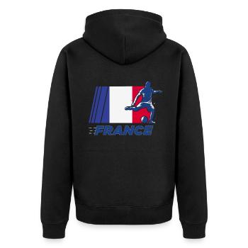 Football, Footballeurs, Joueurs de football, - Veste à capuche bio Premium Unisexe - noir - Dos - Nico (187cm)