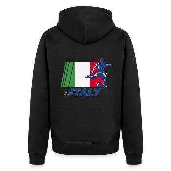 Fußball, Fußball Fußballfan, futbol, - Unisex Premium Bio Zip Hoodie - Schwarz - Hinten - Nico (187cm)