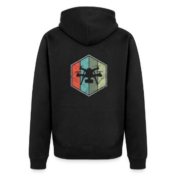 Drone - Veste à capuche bio Premium Unisexe - noir - Dos - Nico (187cm)