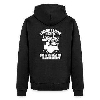 Schlagzeug Schlagzeuger Musiker Band Geschenk - Unisex Premium Bio Zip Hoodie - Schwarz - Hinten - Nico (187cm)