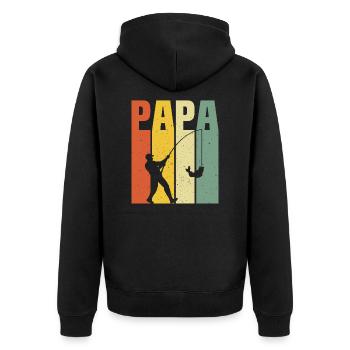 papa pêcheur cadeau papa pêcheur père pêche - Veste à capuche bio Premium Unisexe - noir - Dos - Nico (187cm)