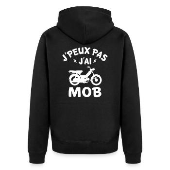 j'peux pas j'ai mob mobylette cyclomoteur - Veste à capuche bio Premium Unisexe - noir - Dos - Nico (187cm)