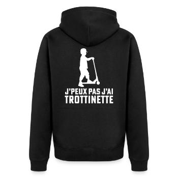 j'peux pas j'ai trottinette humour trottinette - Veste à capuche bio Premium Unisexe - noir - Dos - Nico (187cm)