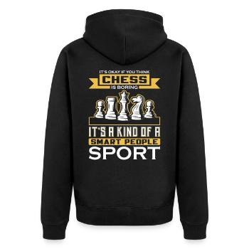 IT S OKAY IF YOU THINK CHESS IS BORING - Unisex Premium Organic Zip Hoodie - black - Back - Nico (187cm)