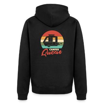 Camping Queen Camper Queen Cadeau de plein air - Veste à capuche bio Premium Unisexe - noir - Dos - Nico (187cm)