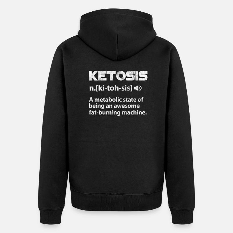 Régime céto - Veste à capuche bio Premium Unisexe - noir