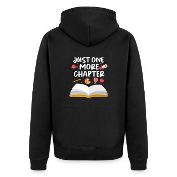 Read Book Bookworm Books Bookworm Gift - Unisex Premium Organic Zip Hoodie - black - Back - Nico (187cm)