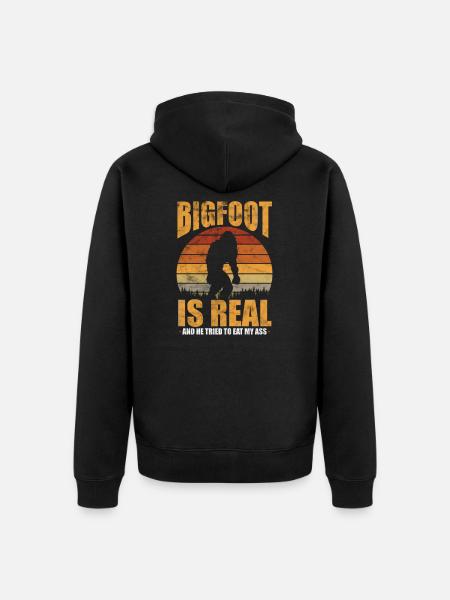 Bigfoot - Unisex Premium Organic Zip Hoodie - black