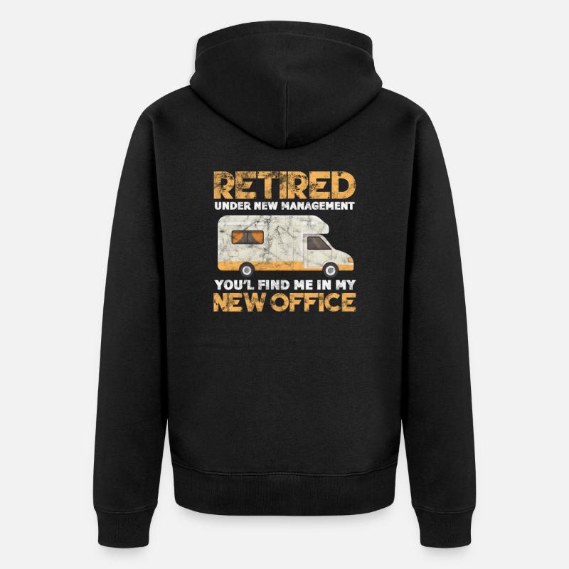 Camping Ruhestand - Unisex Premium Bio Zip Hoodie - Schwarz