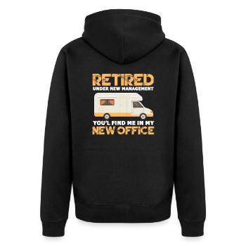 Camping Retirement Camper Pensioner Grandma Grandpa Gift - Unisex Premium Organic Zip Hoodie - black - Back - Nico (187cm)