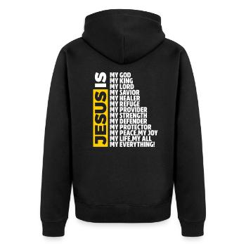 Jésus-Christ Christ Religion chrétienne Don - Veste à capuche bio Premium Unisexe - noir - Dos - Nico (187cm)