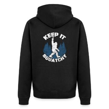 Bigfoot - Unisex Premium Bio Zip Hoodie - Schwarz - Hinten - Nico (187cm)