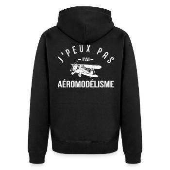 J'peux pas j'ai aéromodélisme Cadeau humour - Veste à capuche bio Premium Unisexe - noir - Dos - Nico (187cm)