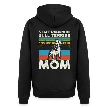 Staffordshire Bull Terrier Maman Maîtresse Cadeau - Veste à capuche bio Premium Unisexe - noir - Dos - Nico (187cm)