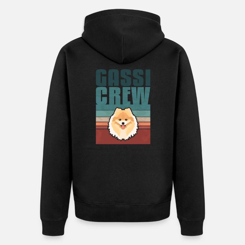 Gassi Crew, Zwergspitz - Veste à capuche bio Premium Unisexe - noir