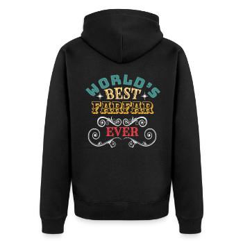 Worlds Best Farfar Ever - Unisex Premium Bio Zip Hoodie - Schwarz - Hinten - Nico (187cm)