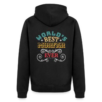 Worlds Best Morfar Ever - Unisex Premium Bio Zip Hoodie - Schwarz - Hinten - Nico (187cm)
