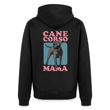 Cane Corso Mama Italiano Chien Maîtresse Cadeau - Veste à capuche bio Premium Unisexe - noir - Dos - Nico (187cm)