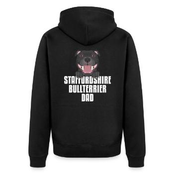 Staffordshire Bull Terrier Dad, Dog Dad - Unisex Premium Organic Zip Hoodie - black - Back - Nico (187cm)