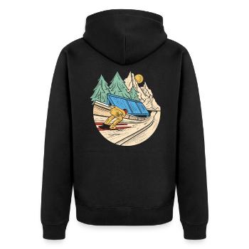 Sauteurs à ski sur le tremplin de saut à ski, Zieeeehhhh - Veste à capuche bio Premium Unisexe - noir - Dos - Nico (187cm)
