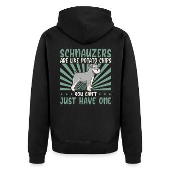 Schnauzer Dog Dog Owner Dog Owner Gift - Unisex Premium Organic Zip Hoodie - black - Back - Nico (187cm)