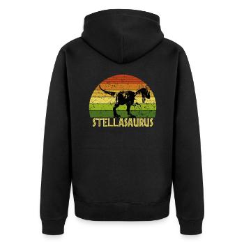 Stellasaurus Stella saurus dinosaur - Unisex Premium Organic Zip Hoodie - black - Back - Nico (187cm)