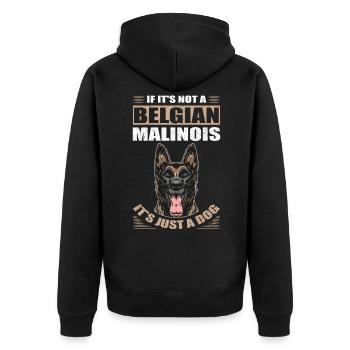 Malinois Belgian Shepherd Dog Gift - Unisex Premium Organic Zip Hoodie - black - Back - Nico (187cm)