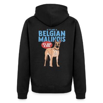 Malinois Belgian Shepherd Dog Gift - Unisex Premium Organic Zip Hoodie - black - Back - Nico (187cm)