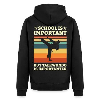 Taekwondo Taekwondoin Tae kwon do Arts Martiaux - Veste à capuche bio Premium Unisexe - noir - Dos - Nico (187cm)